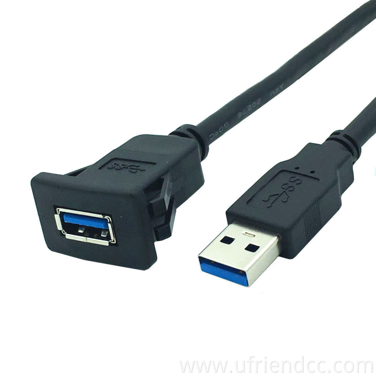 China data cable factory Dual single Square USB 3.0 Panel Flush Mount Extension Cable